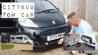 CityBug "Tow Car" A-Frame Towing Behind A Motorhome, Toyota Aygo, Citroen C1, Peugeot 107