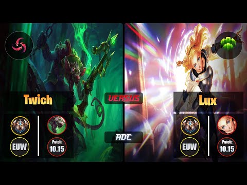 Challenger TWITCH [Hail of Blades] (ADC) VS  LUX - Challenger EUW Patch 10.15