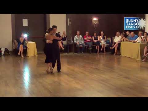  Lucas Gauto  and  Naima Gerasopoulou  are  dancing  to  the  tango  "  Rosicler  "  by  Alberto Marino  at  Sunny Tango Festival  in  2018