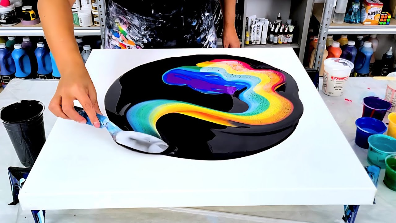 I Tried Something NEW and It WORKED! - Color Explosion With Interference Colors! - Acrylic Pouring