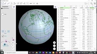 World Map Applet Using Geogebra Classic