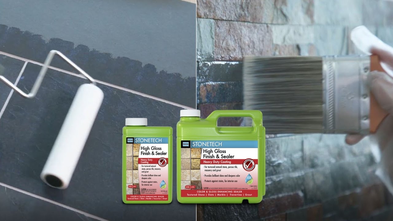 Transform and Protect Stone or Porous Tile with STONETECH High Gloss Finish and Sealer