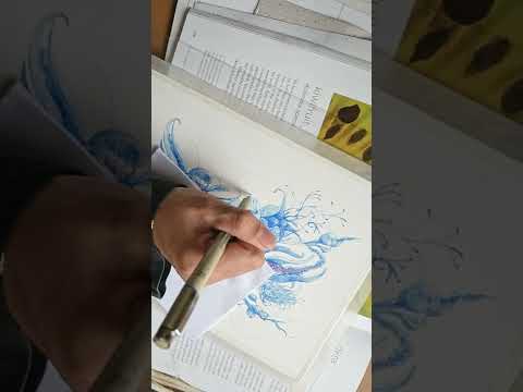 How I Drawing Botanical art 'Drawing in The Blue'
