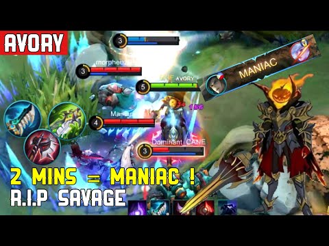 R.I.P SAVAGE! 2 mins = MANIAC?! [Top Global Leomord] - Avory | MLBB