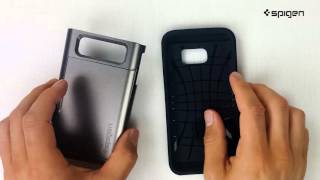 Spigen Slim Armor Card Slider Case Samsung Galaxy S7 Gunmetal Hoesjes