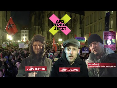 Rückblick (10.2. 2017) in Münster: 10.000 protestieren gegen rechtsextreme AfD - AfD-Verbot-sofort!
