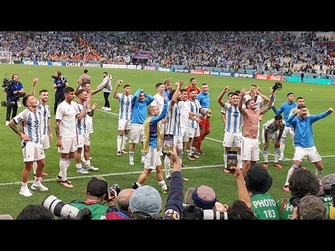 🇦🇷 Argentina players and fans after win vs. Netherlands | 2022 World Cup Qatar quarter-final