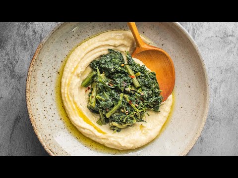 Fave e Cicorie (Fava Bean Puree with Wild Chicory)
