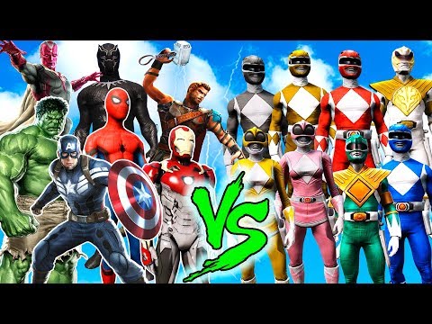 AVENGERS (SPIDERMAN, HULK, THOR, IRON MAN, VISION, BLACK PANTHER) vs MIGHTY MORPHIN POWER RANGERS Video