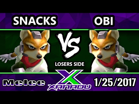 S@X 186 - Snacks (Fox) Vs. Obi (Fox) - SSBM Losers Bracket - Smash Melee