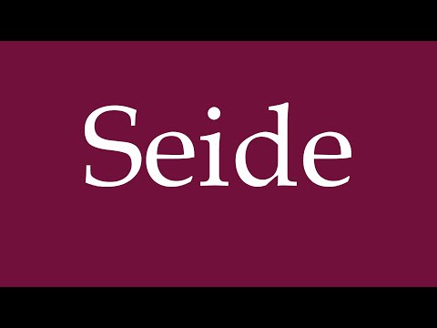 How to Pronounce ''Seide'' (Silk) Correctly in German