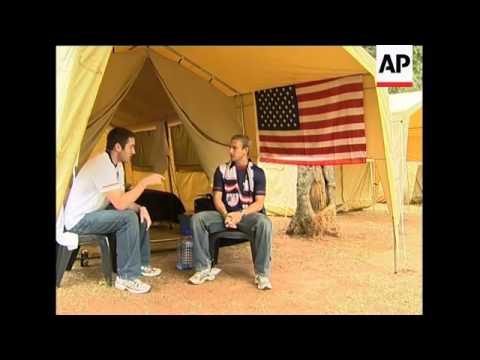 Morning scenes at shared England-US campsite ahead of match, voxpops