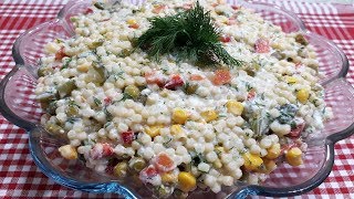 Yoğurtlu Nefis Kuskus Salatası - Pratik Salata Tarifleri