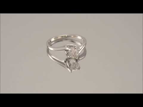 9ct White Gold 15pt Diamond Twist Ring - D7247