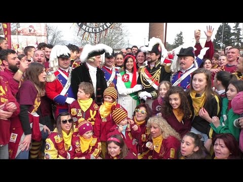 Mugnaia e Mercenari aranceri - foto di gruppo - Carnevale Ivrea 2017