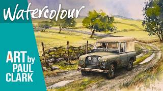 How to Paint 'A Drive Down a Country Lane' in Watercolour. ... with a Land Rover!