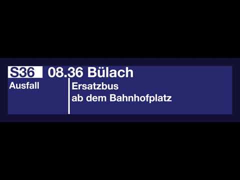 SBB Ausfallmeldung - S36 nach Bülach fällt aus in Kaiserstuhl