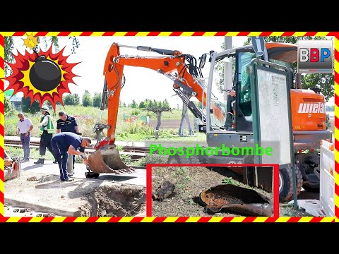 😱 Phosphorbombe bei Baggerarbeiten beschädigt, Fellbach, 19.07.2022.
