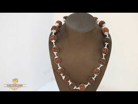 5Mukhi Rudraksha Mala in Silver Capping video