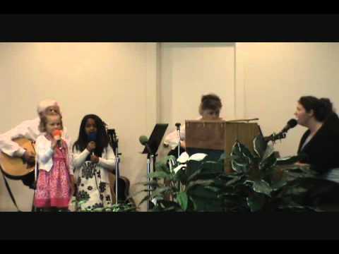 Kids singing Enemies Camp and Awesome