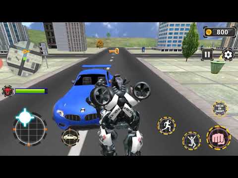 Flying Grand Police Car Transform Robot Games #02 - Android Robot Gameplay