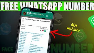 get foreign country fake whatsapp number ( 50+ FREE WEBSITE ) fake number 2024