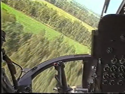 Panzerabwehr Hubschrauber BO-105 im Tiefflug 1985 (ohne Ton)