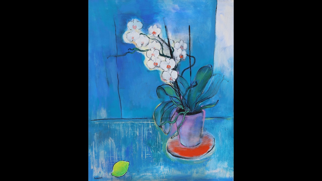 Orchids with Lemon (2026) Original Acrylic Painting by Artem Andreichuk   80x100 x2cm