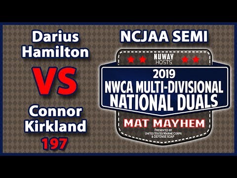 2019 NWCA Multi Divisional Duals | NJCAA SemiFinal | Darius Hamilton vs Connor Kirkland (197)