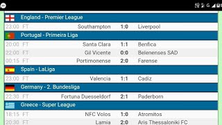 Yesterday's football results & Today's football fixtures from live score cz 2021