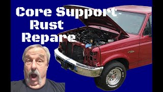 Welding Up The Rust Holes on an OBS Ford Rad Core Support