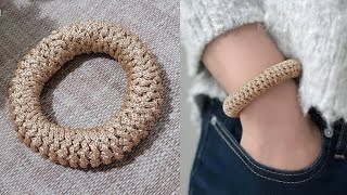 SUPER EM ALTA: Pulseira artesanal em crochê (fácil e econômica) | Passo a Passo