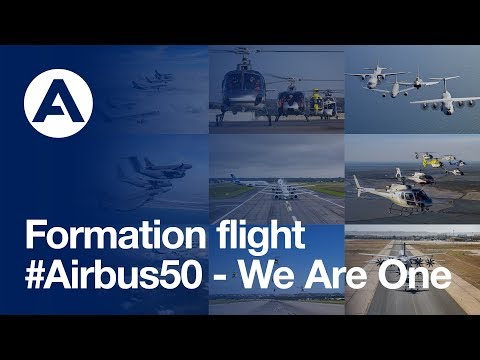 Airbus product line formation flight: 50-year anniversary