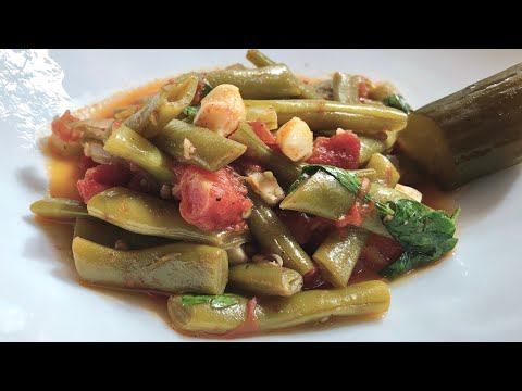 Fasolia recipe, Φασόλια λαδερά, green string bean recipe, string bean recipe. Greek 🇬🇷food recipe￼