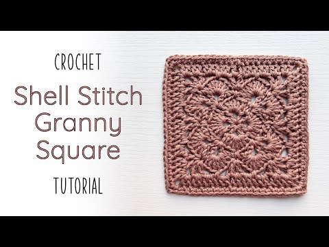 Shell Stitch Granny Square with Squared off Edges or Border Crochet Tutorial