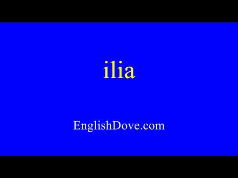 How to pronounce ilia in American English