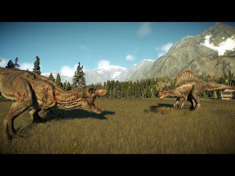 🔥 SPINOSAURAS VS TYRANNOSAURUS REX! JURASSIC WORLD EVOLUTION 2!