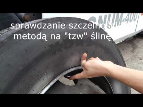 nieszczelny wentyl w kole TIRa. warto często sprawdzać ciśnienie.