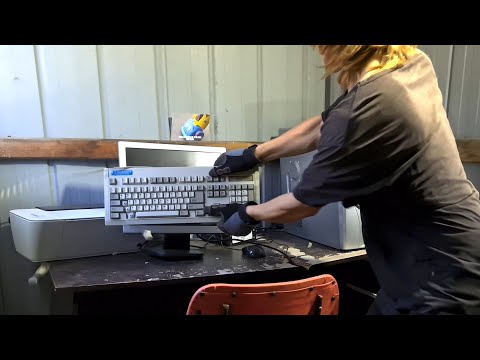 Angry Office Man Destroys Computer At New Job
