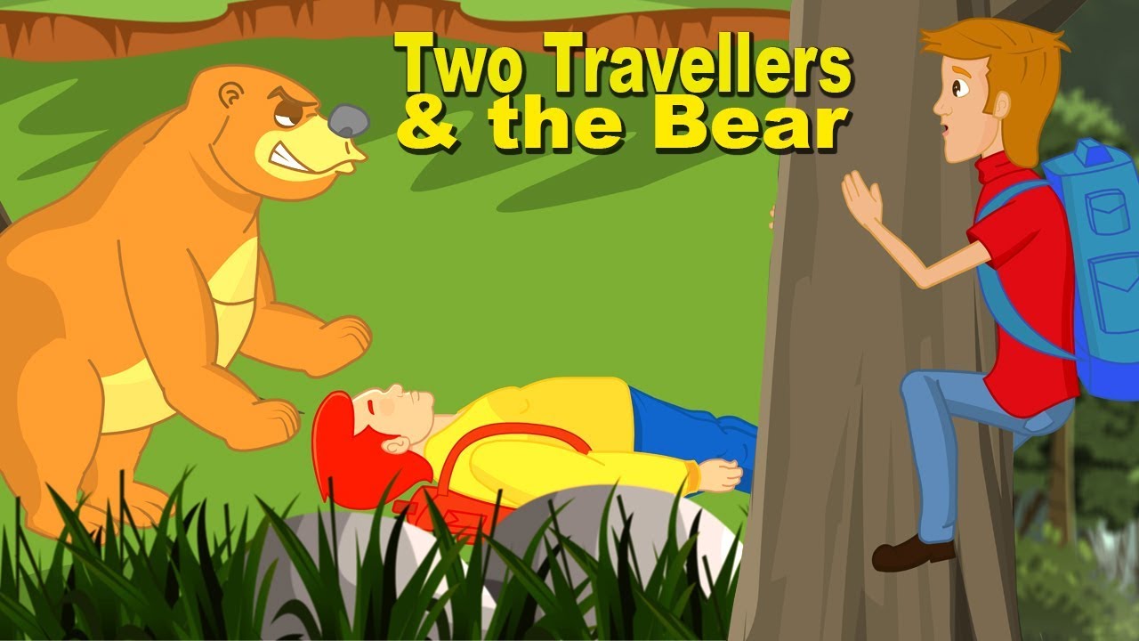 Short Stories For Kids | Two Travellers And A Bear | English Moral Stories For Children By Anon Kids