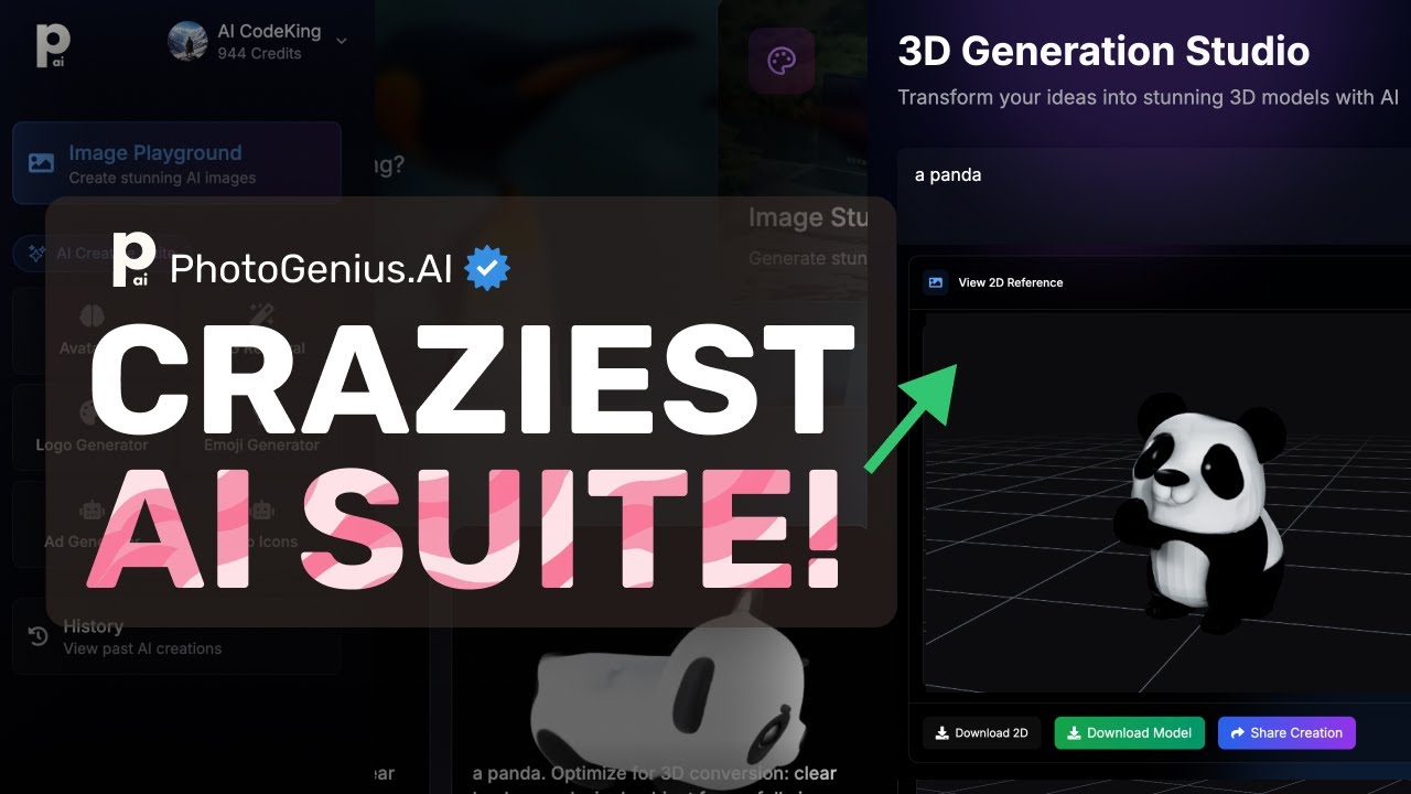 PhotoGenius AI (Upgraded): This AWESOME AI Image SUITE just got 3D GENERATION Support!