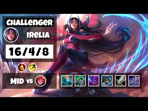 Irelia vs Zoe Mid 11.6 Challenger Gameplay S11 (16/4/8) - NA