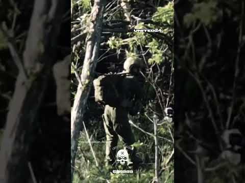 Russian Soldier Used Frozen Tactics Against Ukrainian Drone. Didn't Work #warinukraine #drone