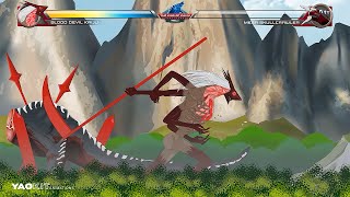 Blood Devil Kaiju & Skullzilla vs Mega Skullcrawler with Healthbars | Godzilla Animations