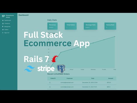 Fullstack E-Commerce: Ruby on Rails 7, Hotwire, Tailwind, Stripe, PostgreSQL