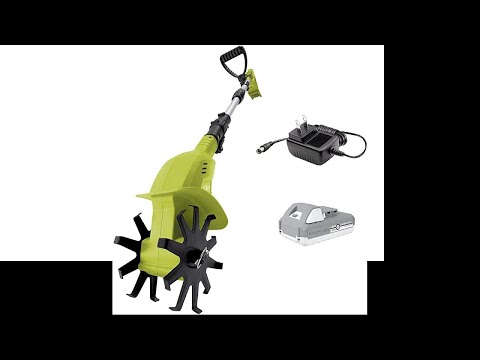 Sun Joe 24V-TLR-LTE 24-Volt Amp Cordless Garden Tiller + Cultivator, Kit (w/2.0-Ah Battery + Quick