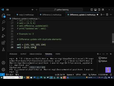 Sy Difference_update Set Method In Python