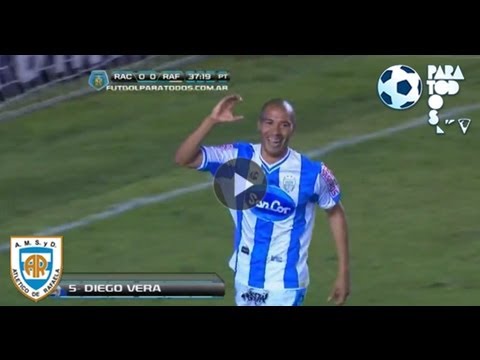 Gol de Diego Vera. Racing 0 Rafaela 1. Fecha 10. Torneo Inicial 2013. Fútbol Para Todos