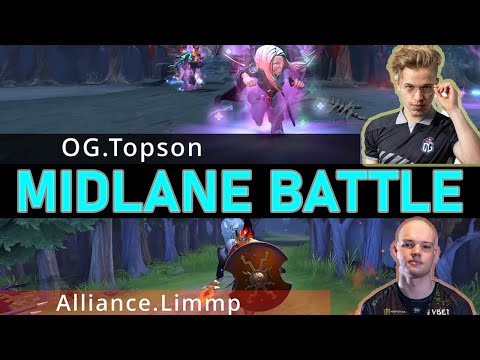Topson Invoker vs Limmp Mars Mid Battle