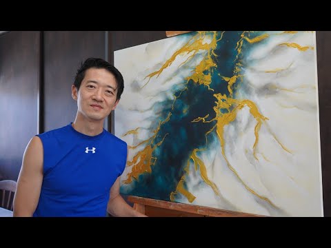 183. How to paint an abstract painting with acrylics step by step in a simple way